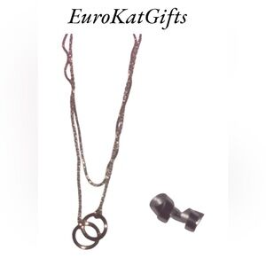 NEW J. Crew Elegant Gold Double Ring Necklace with 18-22”chain NWT Gift for her